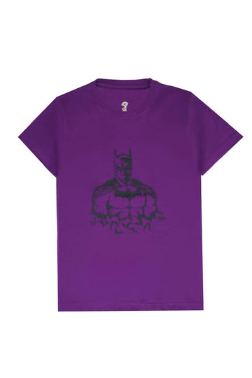 PURPLE BATMAN" Slogan T-Shirt For Boys
