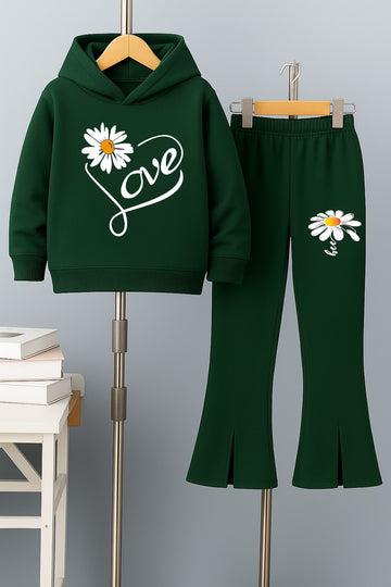 Love Bellbottom Tracksuit For Girls