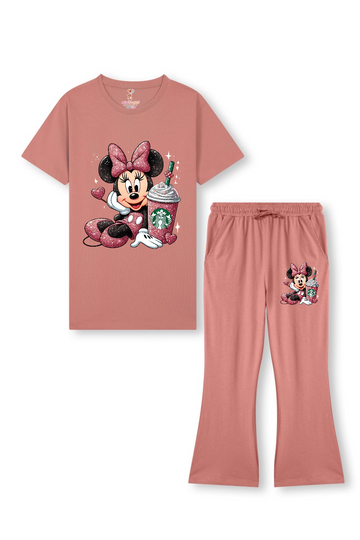 Light Choclate cute Micu bell bottom Trouzer Set