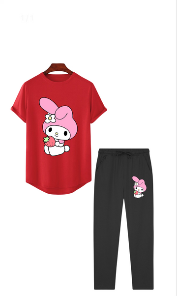 Red Black Tracksuit For Girls