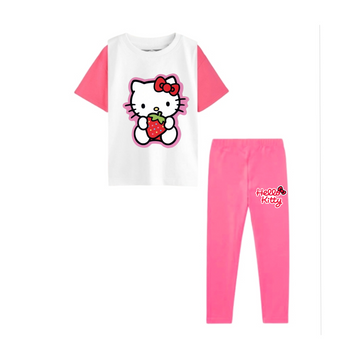 Hello kitty White pink Tracksuit For Girls
