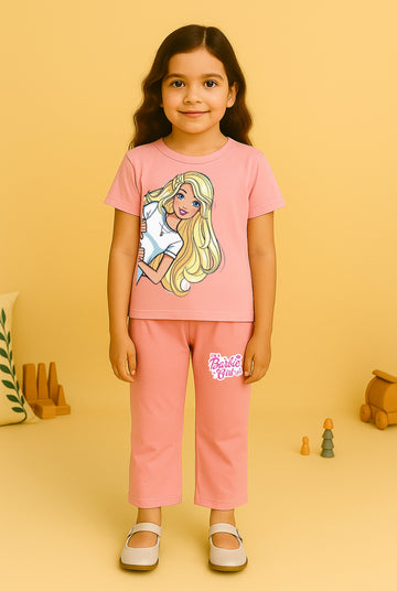 Pink Barbie Tracksuit For Girls