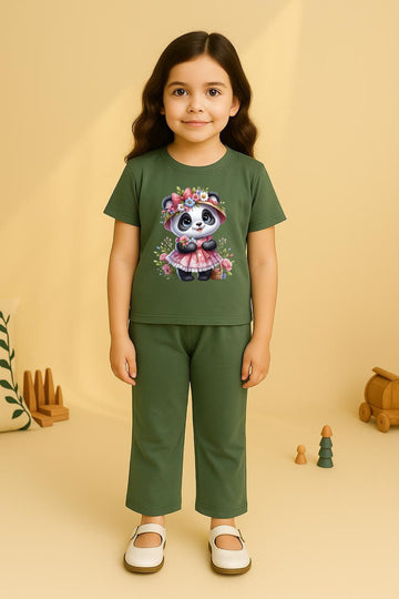 Green panda Bellbotton Trouzer Full Set