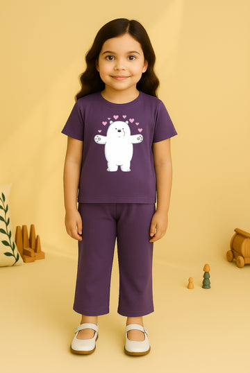 Purple Bear Bellbottom Trouzer Full Set