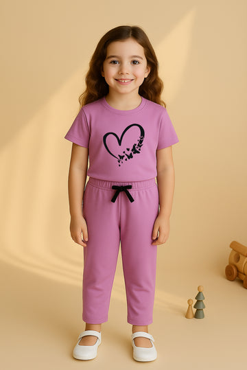 Purple Heart Tracksuit for Girls
