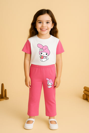 White pink Tracksuit For Girls