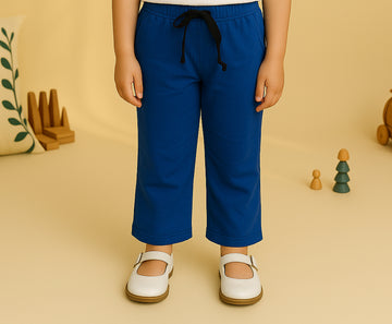 Dark Blue Bellbottom Trouzer For Girls