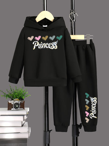 Black Heart Princes Fleece Tracksuit For Girls