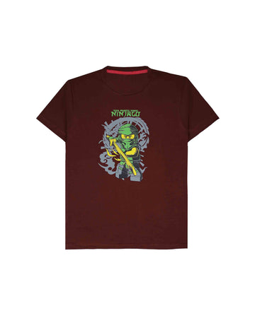 Brown "Ninja" Slogan T-Shirt For Boys