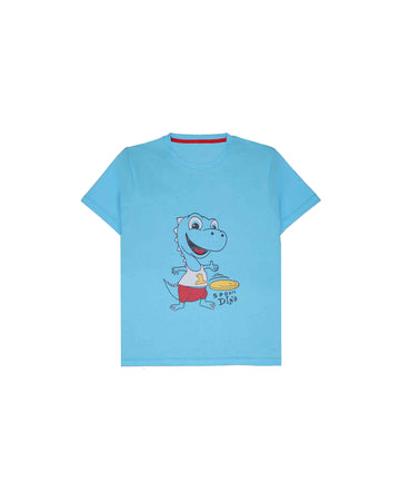 Blue "Dino" Slogan T-Shirt For Boys