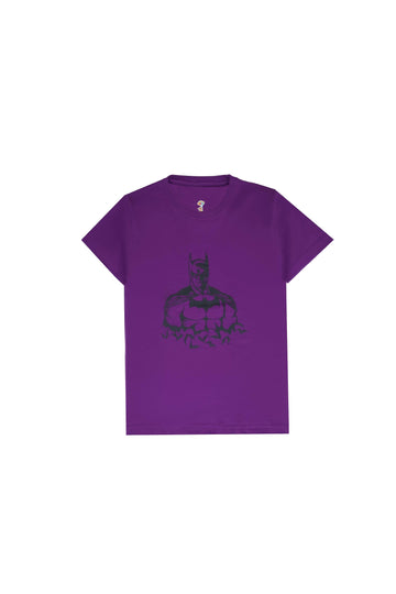 PURPLE BATMAN" Slogan T-Shirt For Boys