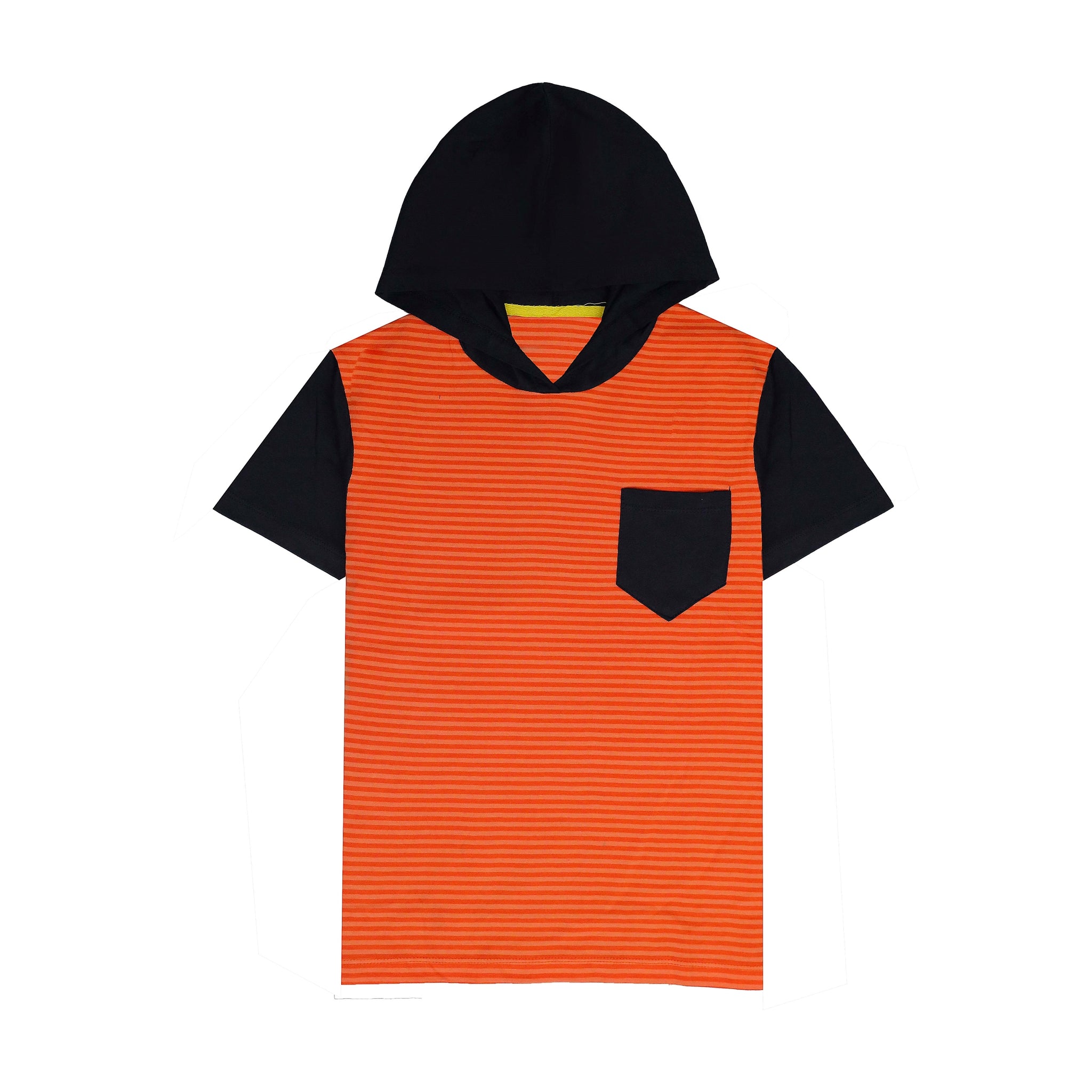 Orange Black Cap  Slogan T-Shirt For Boys