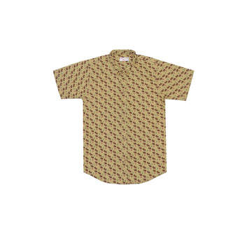 BROWN CAMEL COTTON, PRINTED CASUAL SHIRT FOR BOYS 🎈🎈