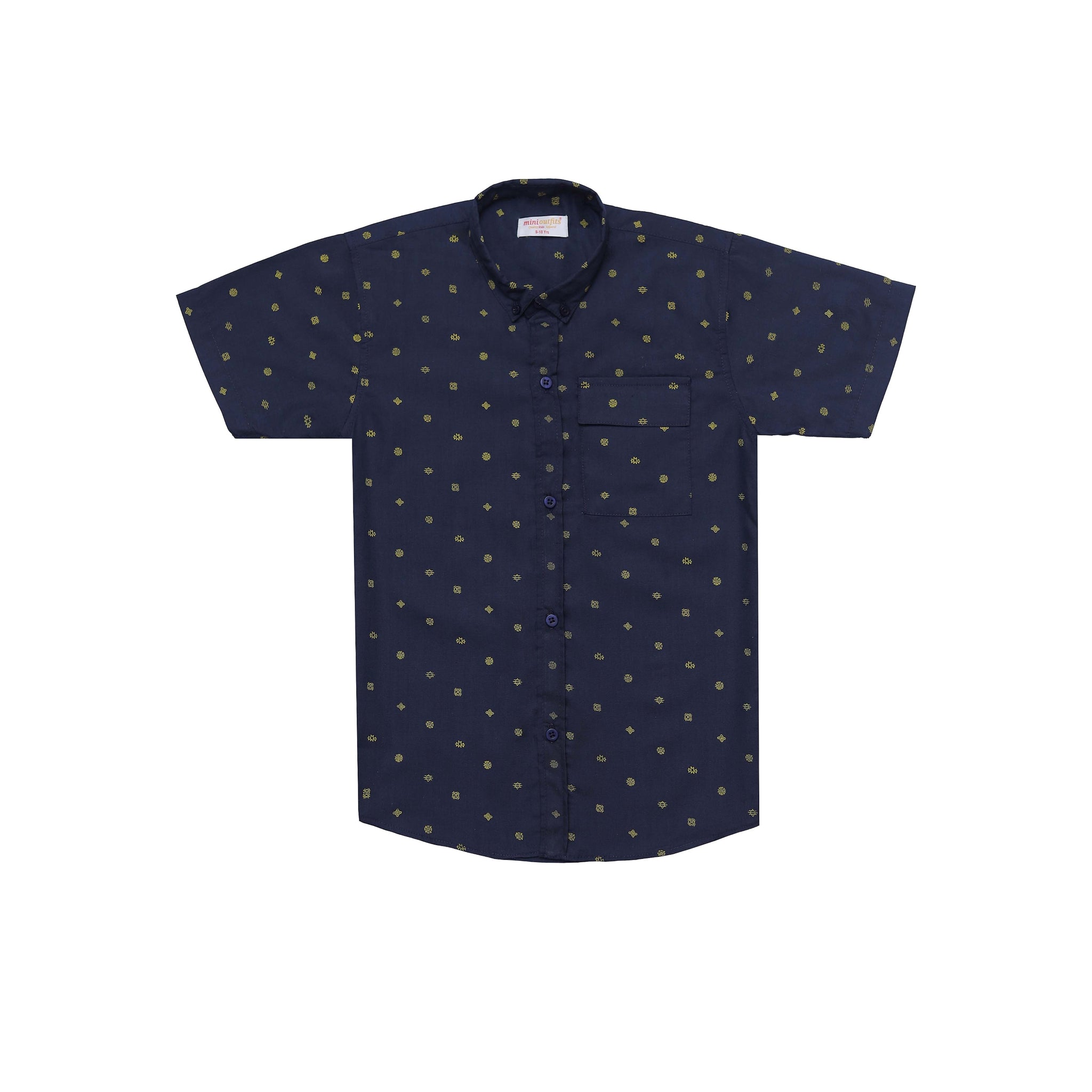 ROYAL BLUE COTTON, PRINTED CASUAL SHIRT FOR BOYS 🎈🎈