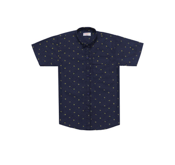 ROYAL BLUE COTTON, PRINTED CASUAL SHIRT FOR BOYS 🎈🎈