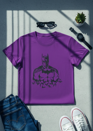 PURPLE BATMAN" Slogan T-Shirt For Boys