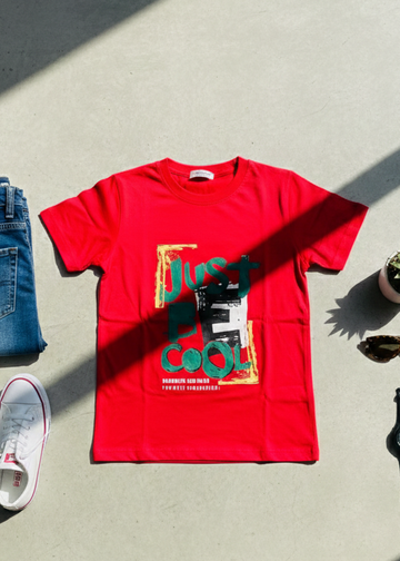 Just Bee Cool Red T-Shirt For Boys