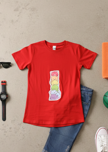 Red T-Shirt For Girls