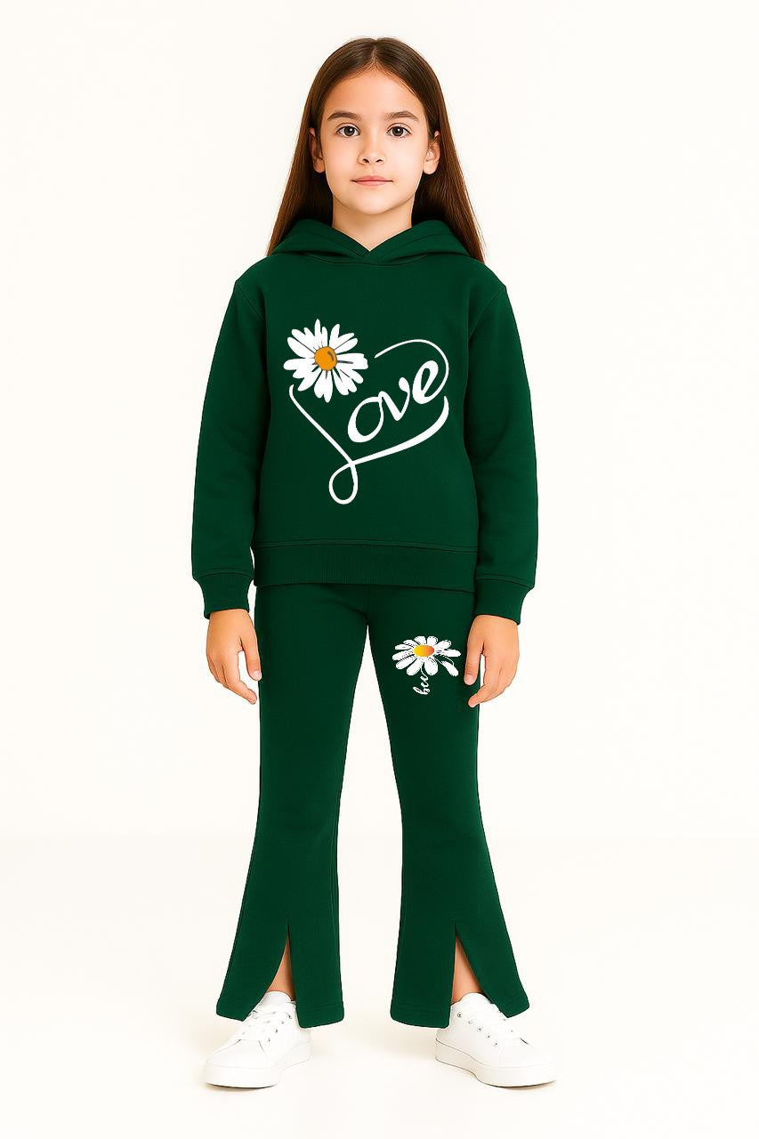 Love Bellbottom Tracksuit For Girls