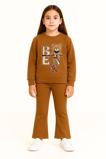 Bear Bellbottom Tracksuit For Girls