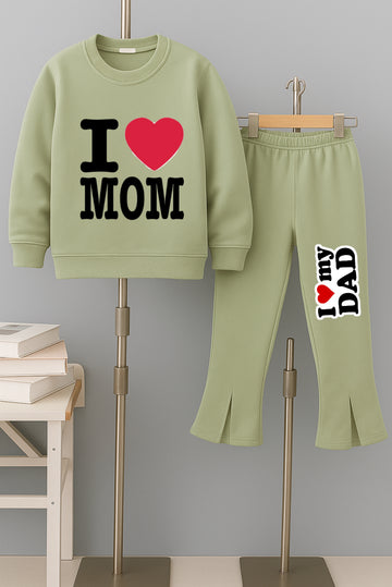 Love mom dad Bellbottom Tracksuit