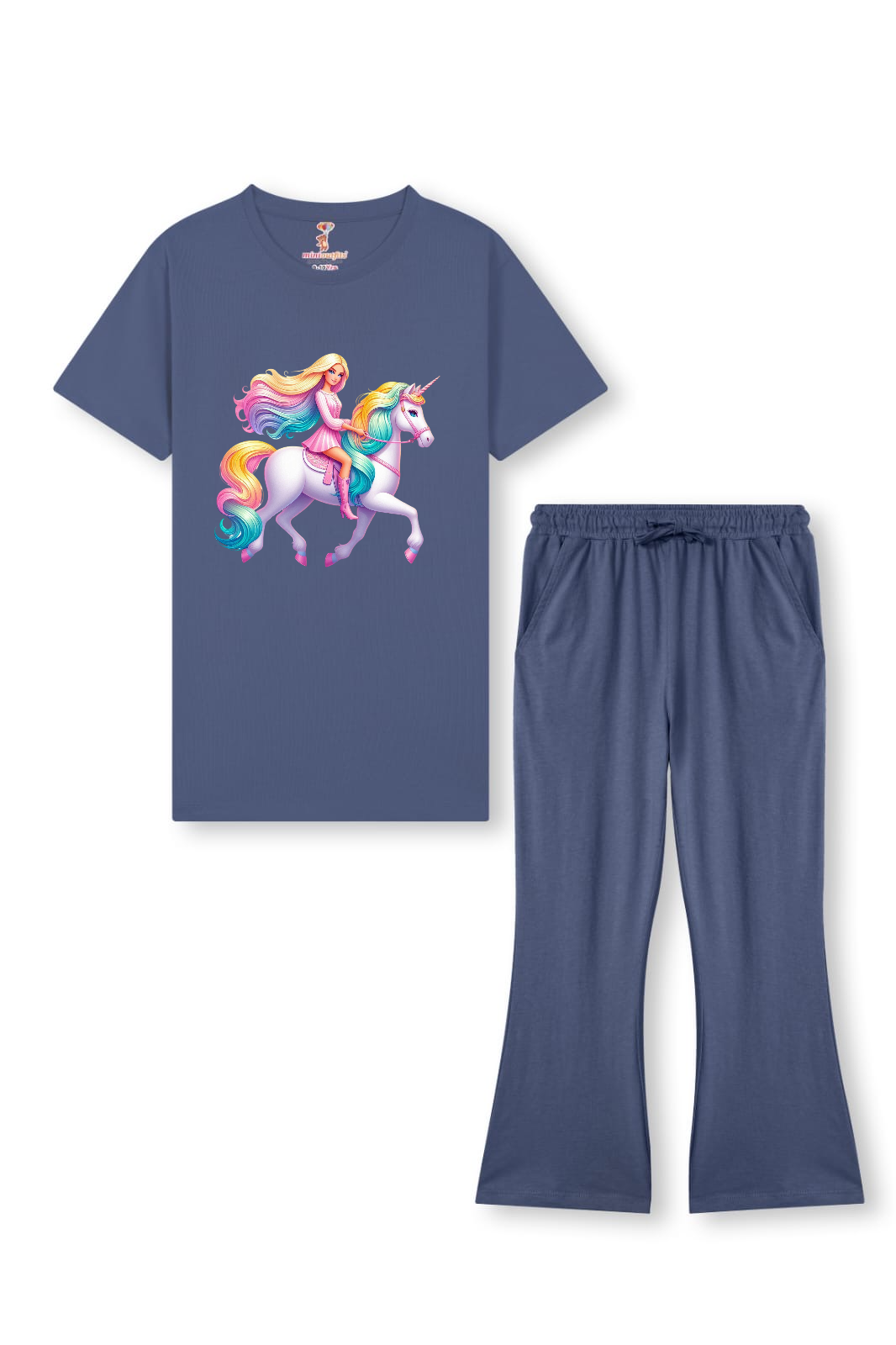 Grey Barbie Bellbottom Trouzer Set