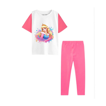 White pink Cinderella Tracksuit For Girls