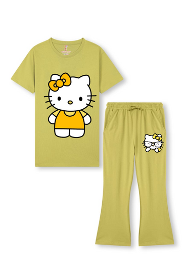 Mustard Hello kitty Tracksuit For Girls