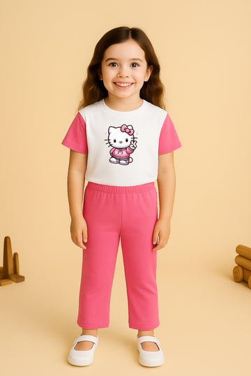 Funky Kitty Tracksuit For Girls