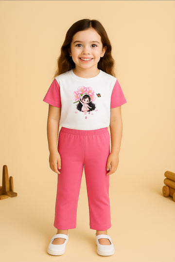 White pink funky Girl Tracksuit for Girls