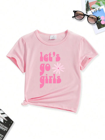 Baby pink let’s Do Tshirt For Girls