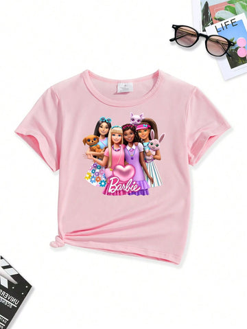 Baby pink Barbie Family Tshirt