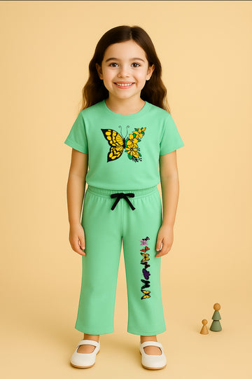 Yellow butterfly Tracksuit For Girls