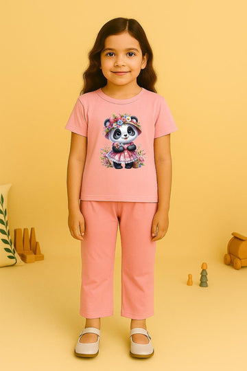 Pink Panda Tracksuit For Girls