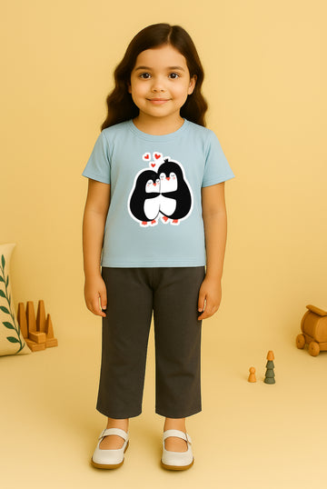 Funky ligh blue black Tracksuit For Girls