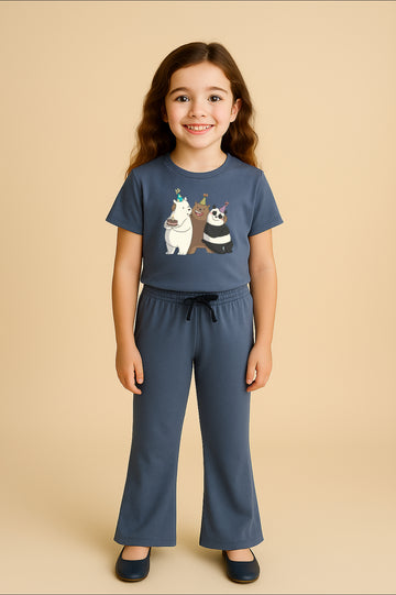 Grey Bear Bellbottom Trouzer Set
