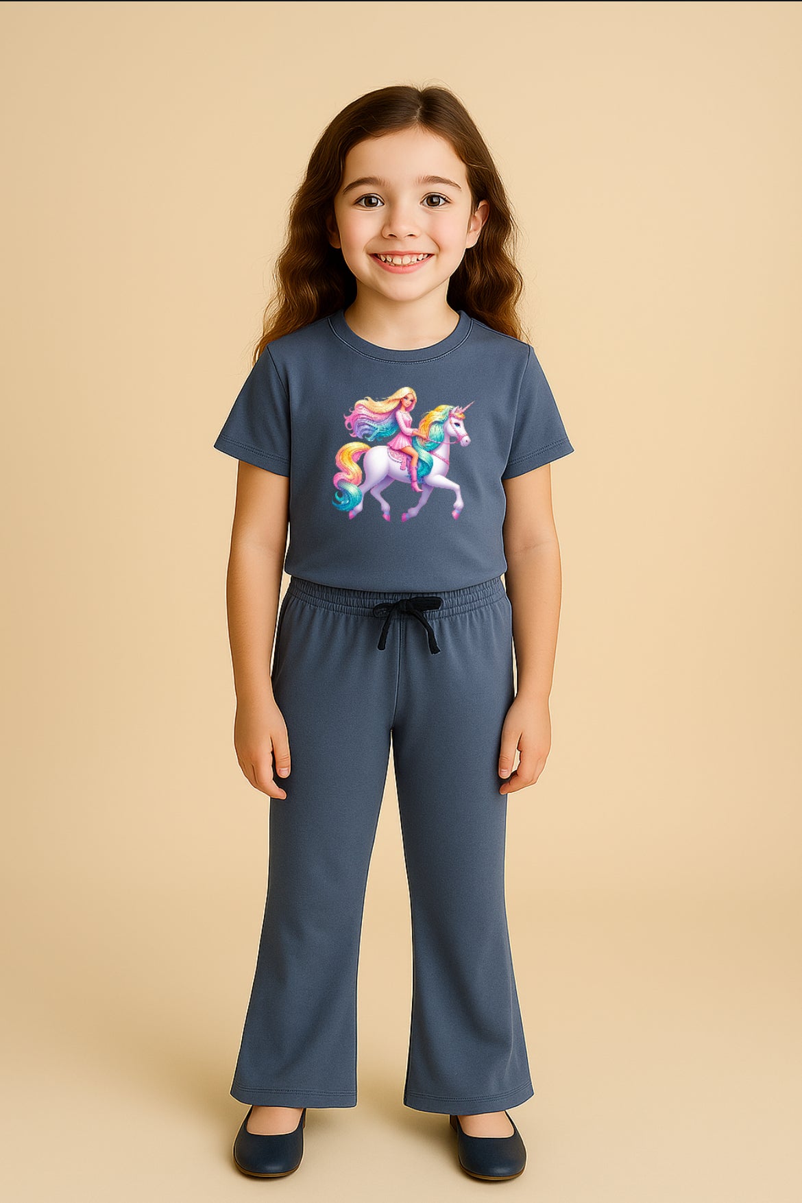 Grey Barbie Bellbottom Trouzer Set