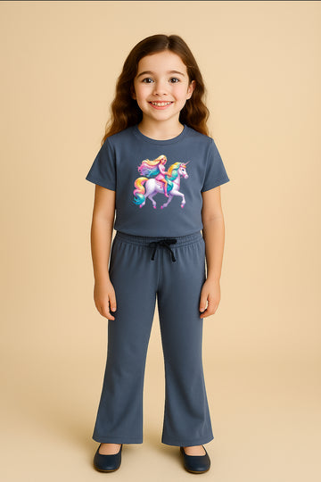Grey Barbie Bellbottom Trouzer Set