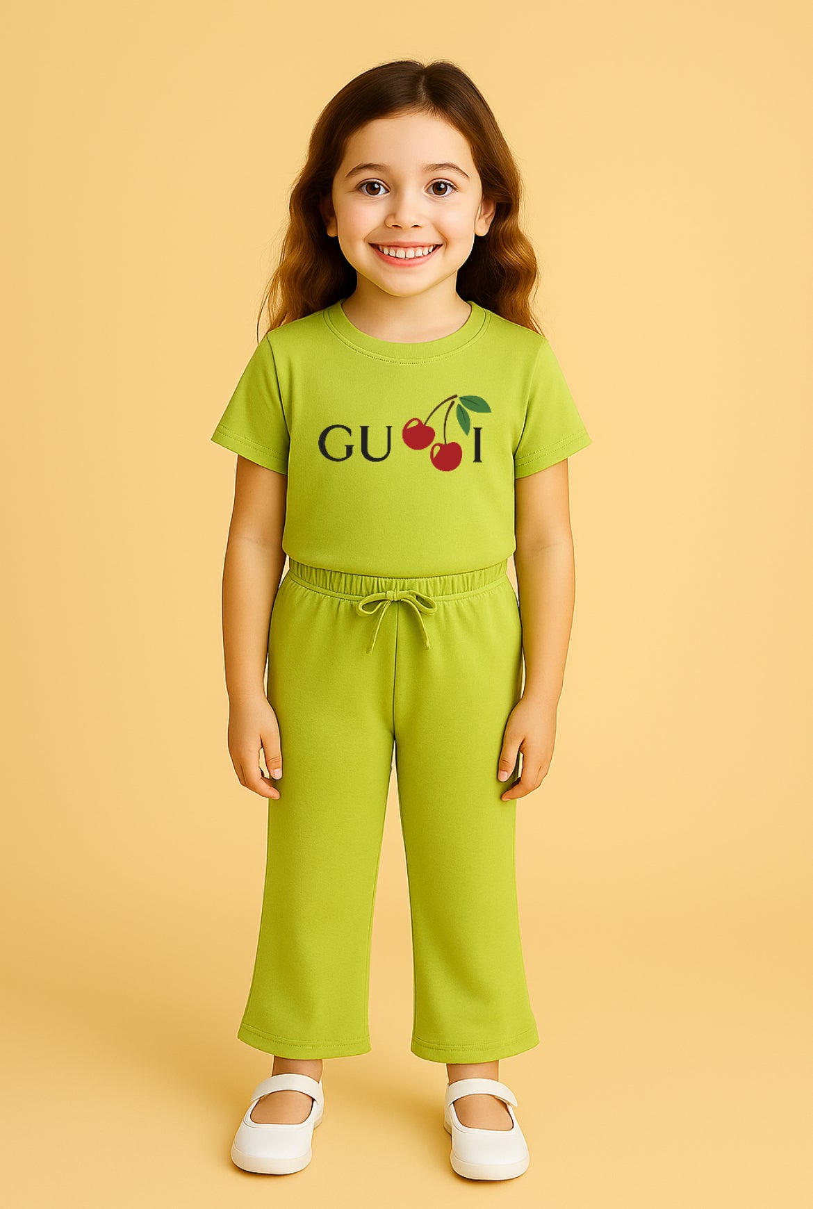 Mustard Yellow  guci Bellbottom Trouzer Set